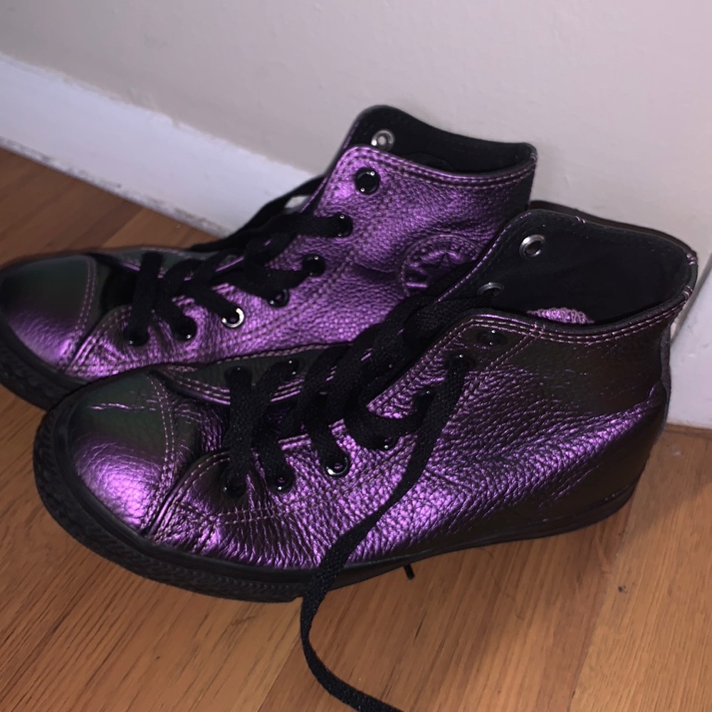 Reflective purple converse